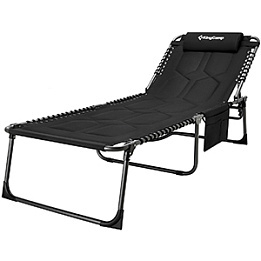 Шезлонг King Camp 2021 Bavaria Cozy Cot черный - Кемпинговая мебель - Шезлонги - Магазин туристических палаток svetlozar.ru